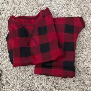 Pact Kids 2 Piece Buffalo Plaid Organic Cotton Pajama Set Size 7 New